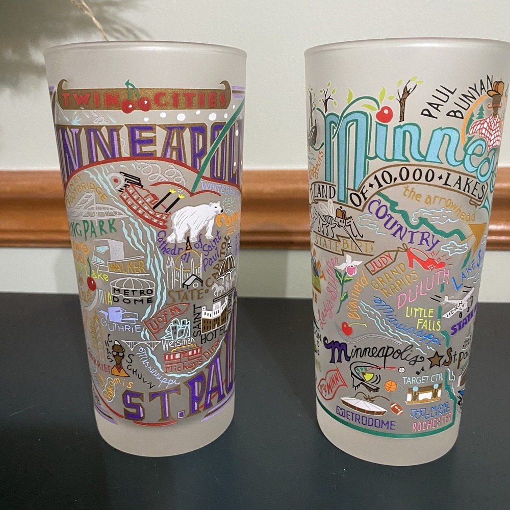 Cat Studio MINNESOTA Frosted Tumbler Collectible Drinking Glass
